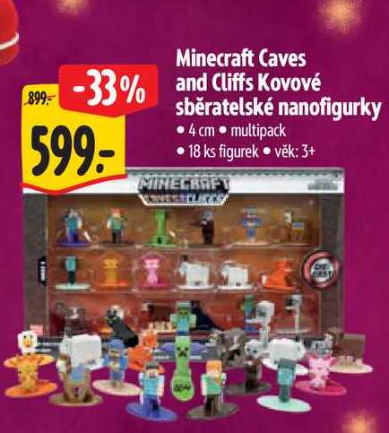 Minecraft Caves and Cliffs Kovové sběratelské nanofigurky 4 cm