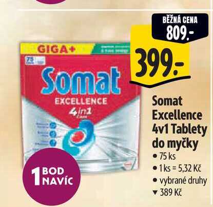  Somat Excellence 4v1 Tablety do myčky 75 ks 
