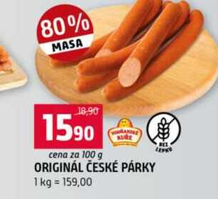 Vodňanské Kuře Original české párky 100g