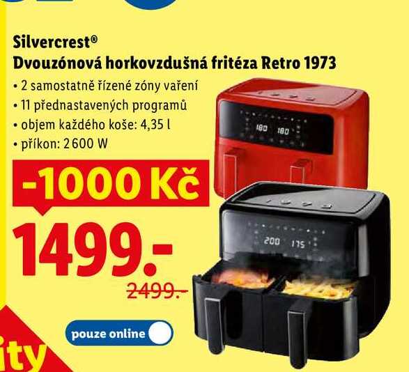 Silvercrest Dvouzónová horkovzdušná fritéza Retro 1973 