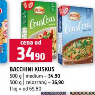 BACCHINI KUSKUS 500 g medium 500 g celozrnný 