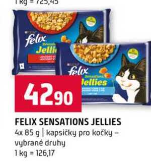 FELIX SENSATIONS JELLIES 4x 85 g kapsičky pro kočky vybrané druhy