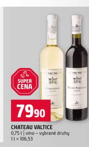 CHATEAU VALTICE 0,75l vino vybrané druhy 