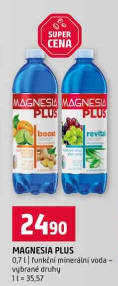 MAGNESIA PLUS 0,7l funkční minerální voda vybrané druhy