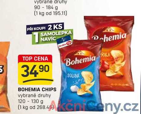BOHEMIA CHIPS vybrané druhy 120-130 g