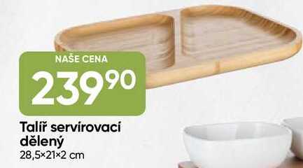 Talíř servírovací dělený 28,5×21×2 cm