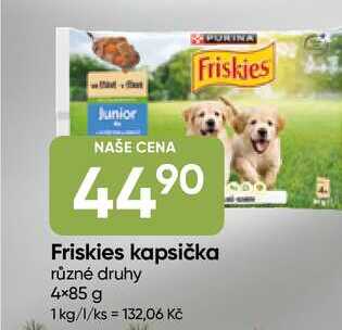 Friskies kapsička různé druhy 4×85 g