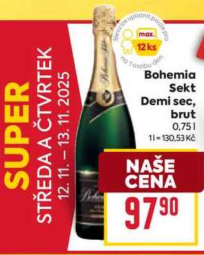 Bohemia Sekt Demi sec, brut 0,75l