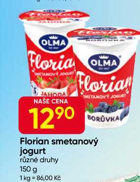 OLMA Florian smetanový jogurt různé druhy 150 g