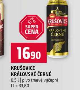 Krušovice 10°, výčepní pivo (plechovka) 0.5l