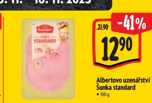 Albertovo uzenářství Šunka standard 100g