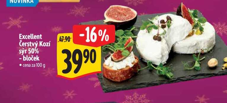   Excellent Čerstvý Kozí sýr 50% - bloček 100 g