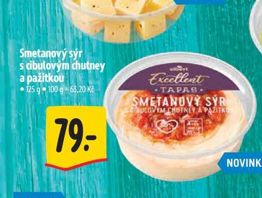 Smetanový sýr s cibulovým chutney a pažitkou 125 g  