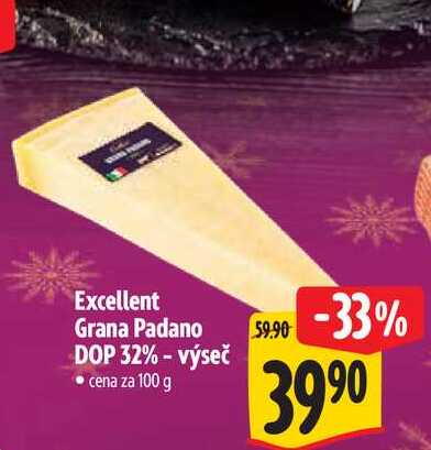 Excellent Grana Padano DOP 32% - výseč 100 g