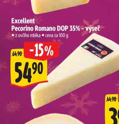Excellent Pecorino Romano DOP 35% - výseč 100 g