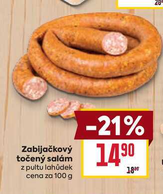 Zabijačkový točený salám z pultu lahůdek cena za 100 g