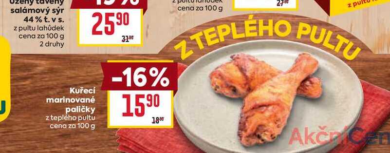 Kuřecí marinované paličky z teplého pultu 100g