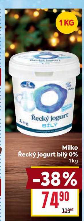 Milko Řecký jogurt bílý 0% 1 kg