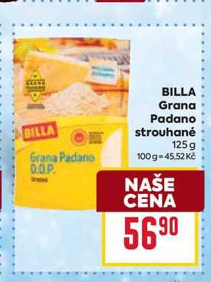 BILLA Grana Padano strouhané 125g