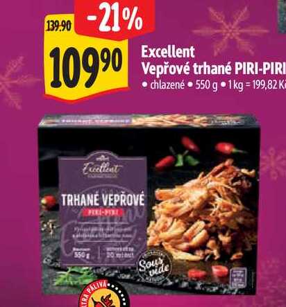Excellent Vepřové trhané PIRI-PIRI 550 g