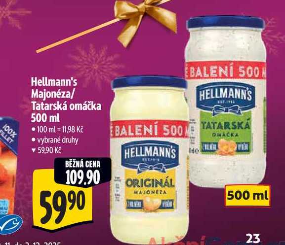 Hellmann's Majonéza/ Tatarská omáčka 500 ml