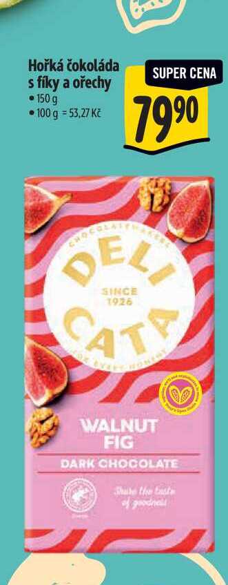 Hořká čokoláda s fíky a ořechy  150 g  