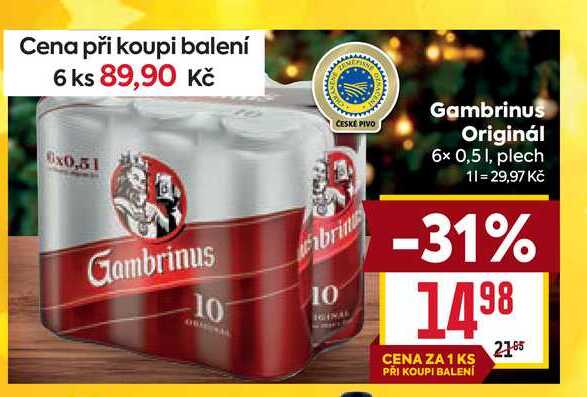 Gambrinus Originál 6x 0,51, plech