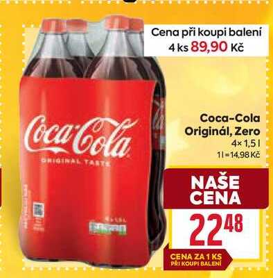Coca-Cola Originál, Zero 4x1,5l