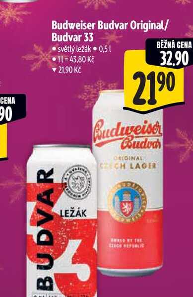  Budweiser Budvar Original/ Budvar 33 0,5 l