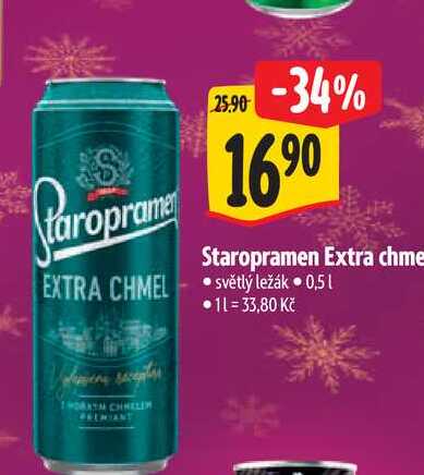 Staropramen Extra chmelená 0,5 l