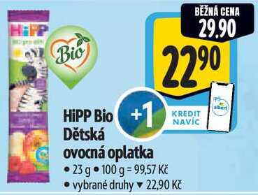 HiPP Bio Dětská ovocná oplatka, 23 g