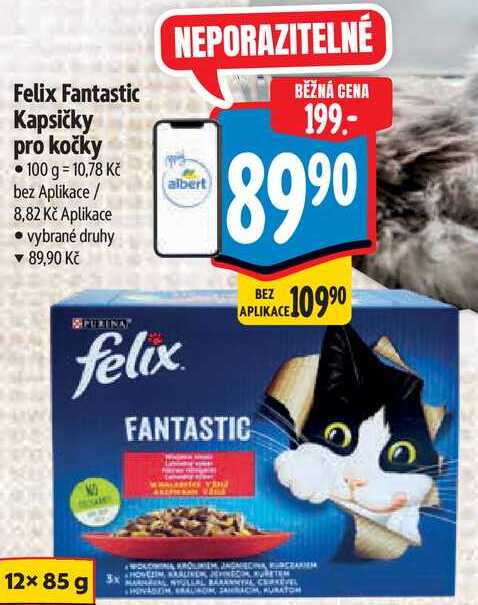 Felix Fantastic Kapsičky pro kočky, 12x 85 g