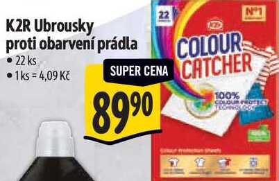 K2R Ubrousky proti obarvení prádla, 22 ks