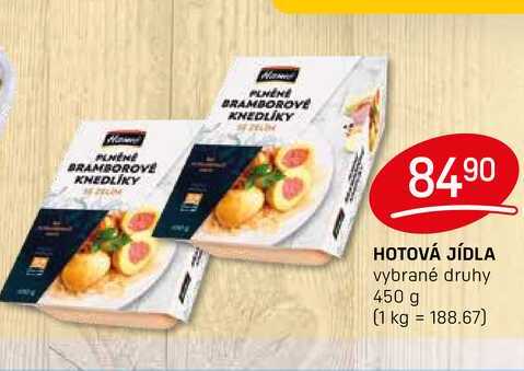 HOTOVÁ JÍDLA vybrané druhy 450 g  