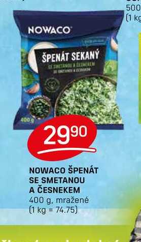 NOWACO ŠPENÁT SE SMETANOU A ČESNEKEM 400 g