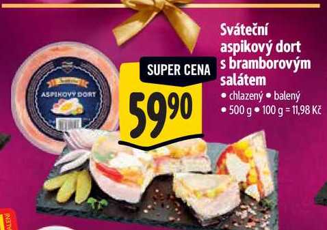 Sváteční aspikový dort s bramborovým salátem, 500 g
