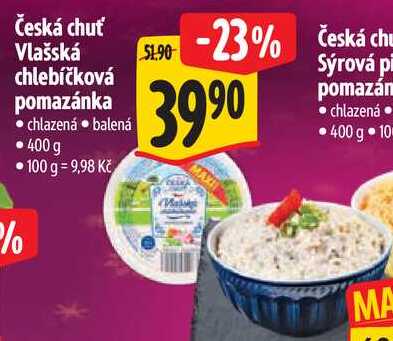 Česká chuť Vlašská chlebíčková pomazánka, 400 g