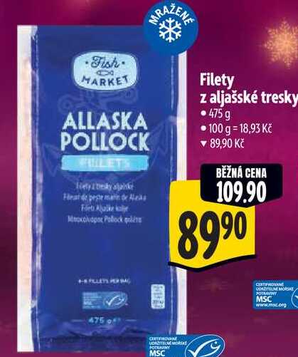 Filety z aljašské tresky, 475 g
