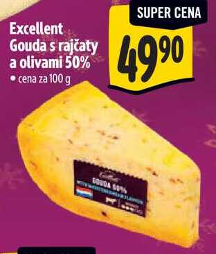 Excellent Gouda s rajčaty a olivami 50%, cena za 100 g