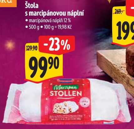 Štola s marcipánovou náplní, 500 g