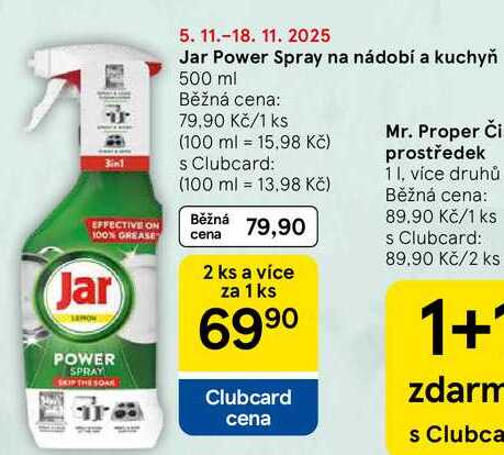 Jar Power Spray na nádobí a kuchyň, 500 ml
