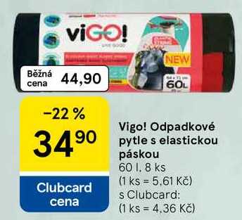 Vigo! Odpadkové pytle s elastickou páskou 60 l, 8 ks 