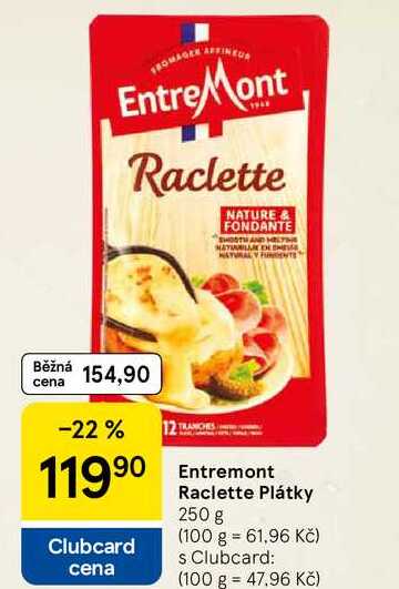 Entremont Raclette Plátky, 250 g