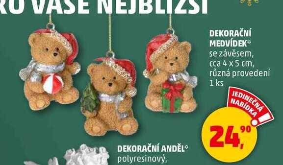 DEKORAČNÍ MEDVÍDEK, 1 ks