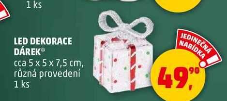 LED DEKORACE DÁREK, 1 ks