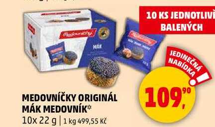 MEDOVNÍČKY ORIGINÁL MÁK MEDOVNÍK, 10x 22 g