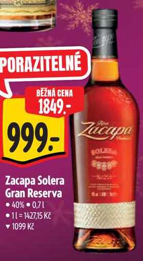 Zacapa Solera Gran Reserva, 0,7 l