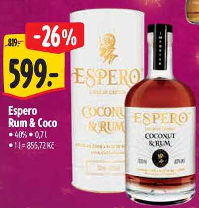Espero Rum & Coco, 0,7 l