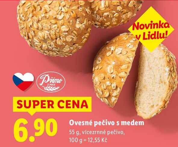 Ovesné pečivo s medem, 55 g