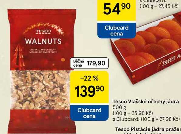 Tesco Vlašské ořechy jádra, 500 g 